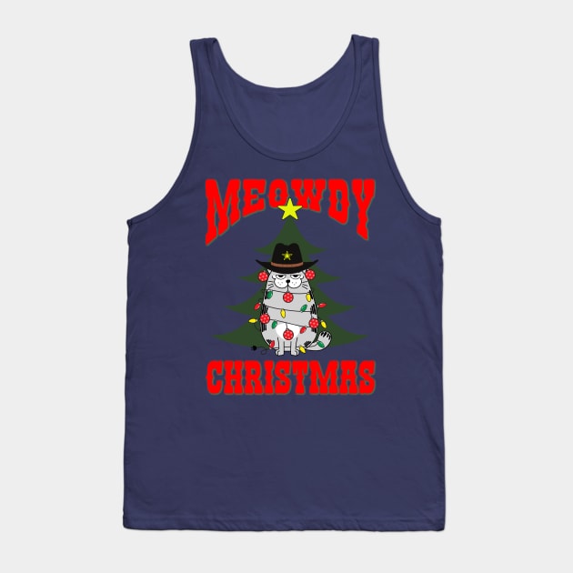 Meowdy Christmas Tank Top by Blended Designs